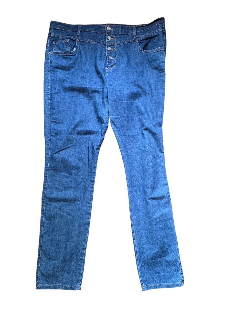 Judy Blue EUC Button Fly Straight Leg Denim Blue Jeans Made In USA Sz 2XL